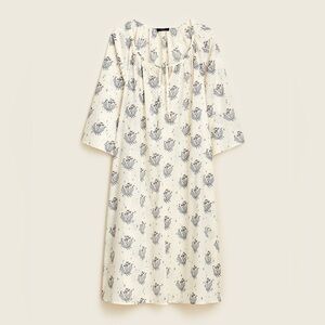 NEW J. Crew Long-Sleeve Pajama PJ Dress Nightgown Swaying Ships Print L/XL